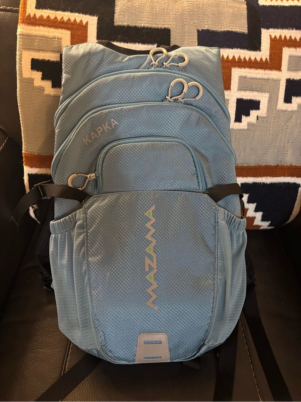 Mazama Light Blue Hydration Backpack with Multiple Compartments (no bladder)